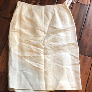 Off White linen lined skirt
